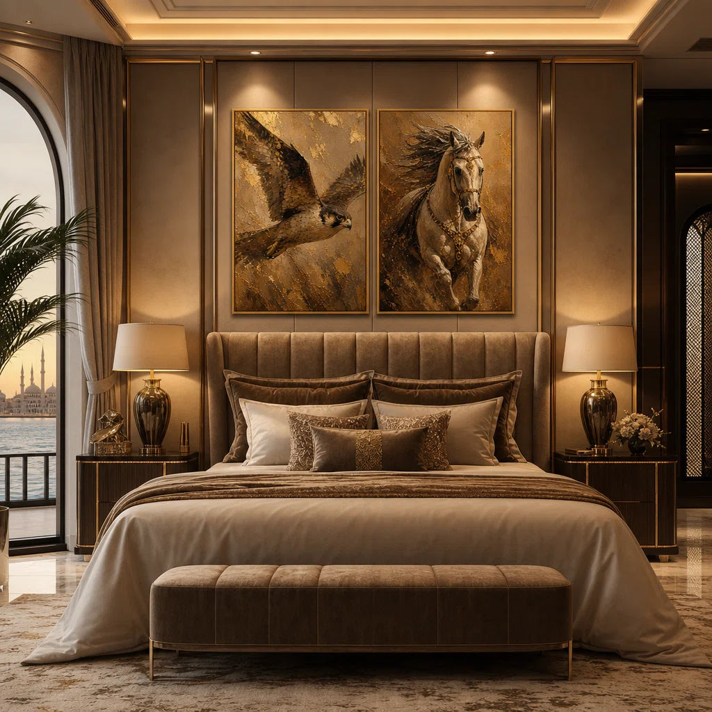 Artura Paint | إرث البلاتين: أصداء متناظرة (مجموعة ثنائية اللوحات مخصصة للعرض الفني)