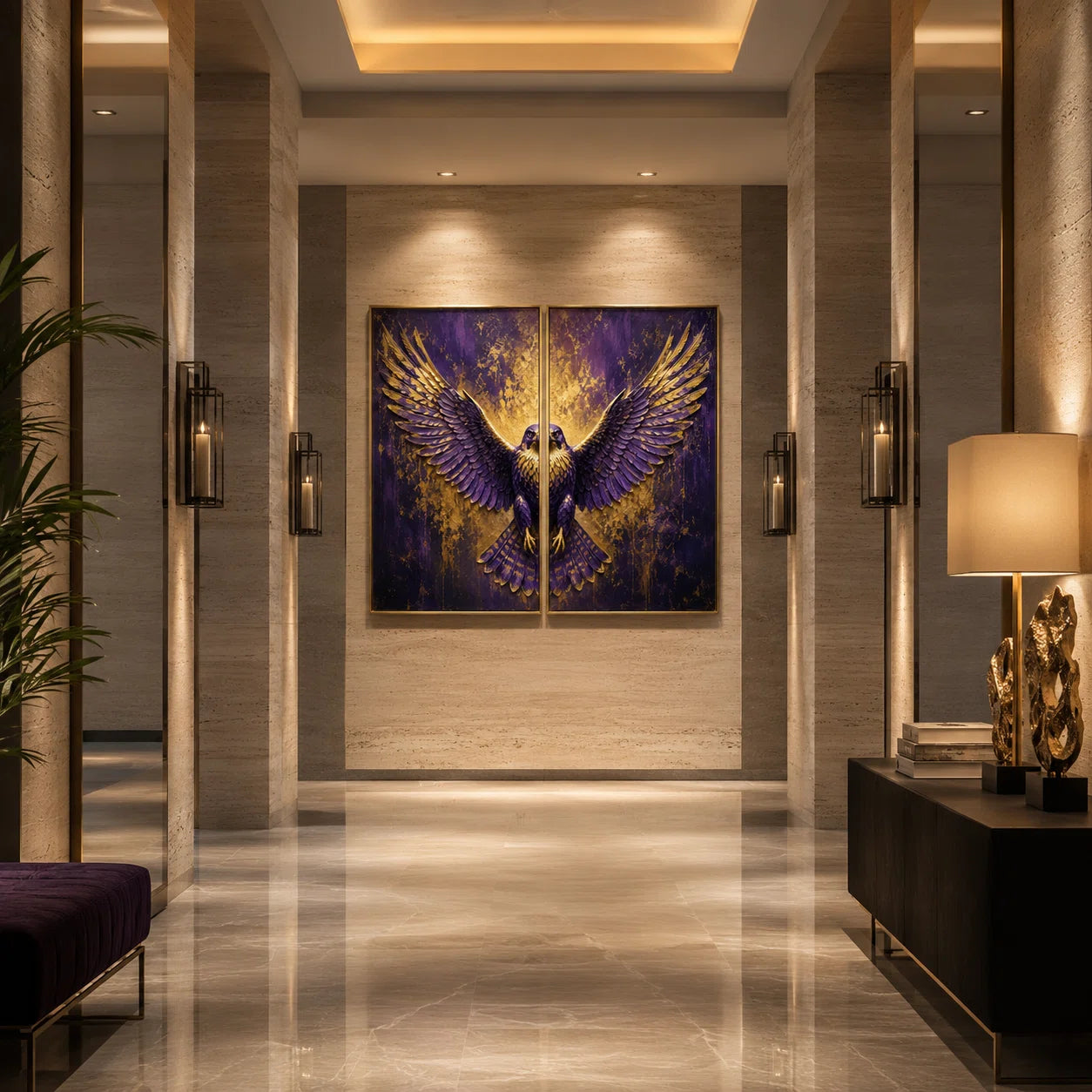 Artura Paint | إرث البلاتين: أصداء متناظرة (مجموعة ثنائية اللوحات مخصصة للعرض الفني)