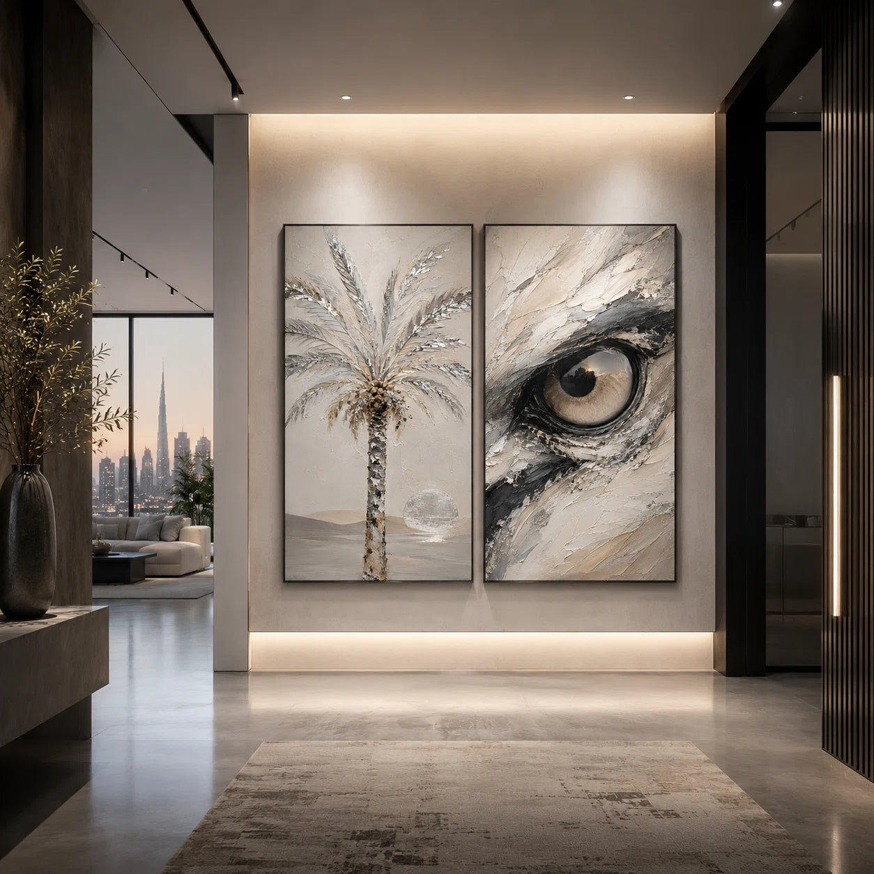Artura Paint | إرث البلاتين: أصداء متناظرة (مجموعة ثنائية اللوحات مخصصة للعرض الفني)