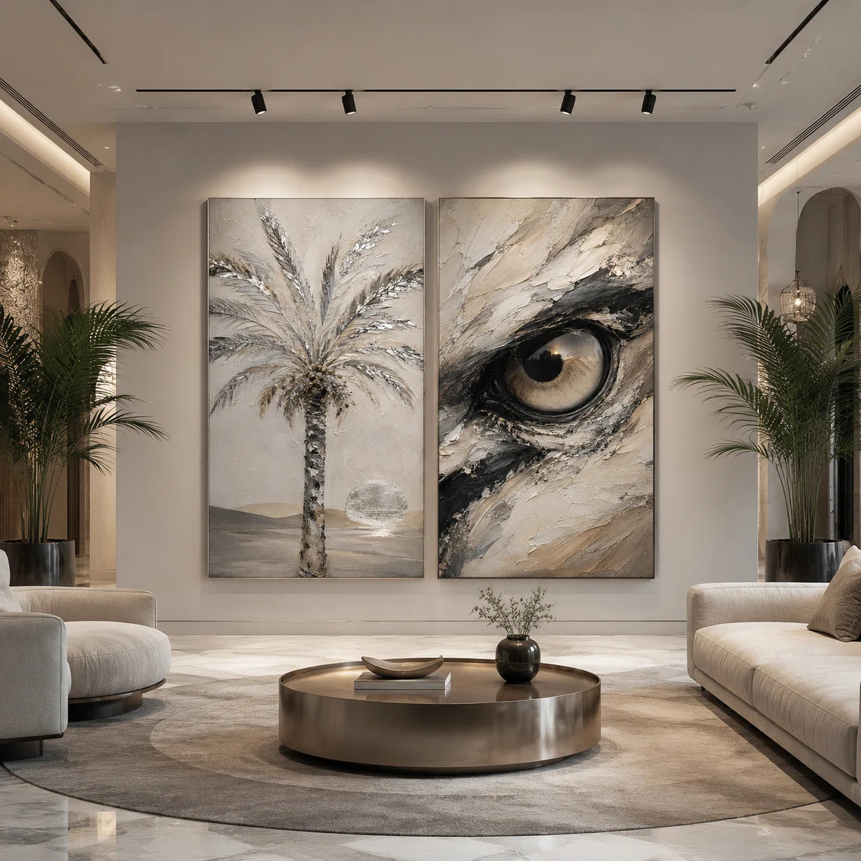 Artura Paint | إرث البلاتين: أصداء متناظرة (مجموعة ثنائية اللوحات مخصصة للعرض الفني)
