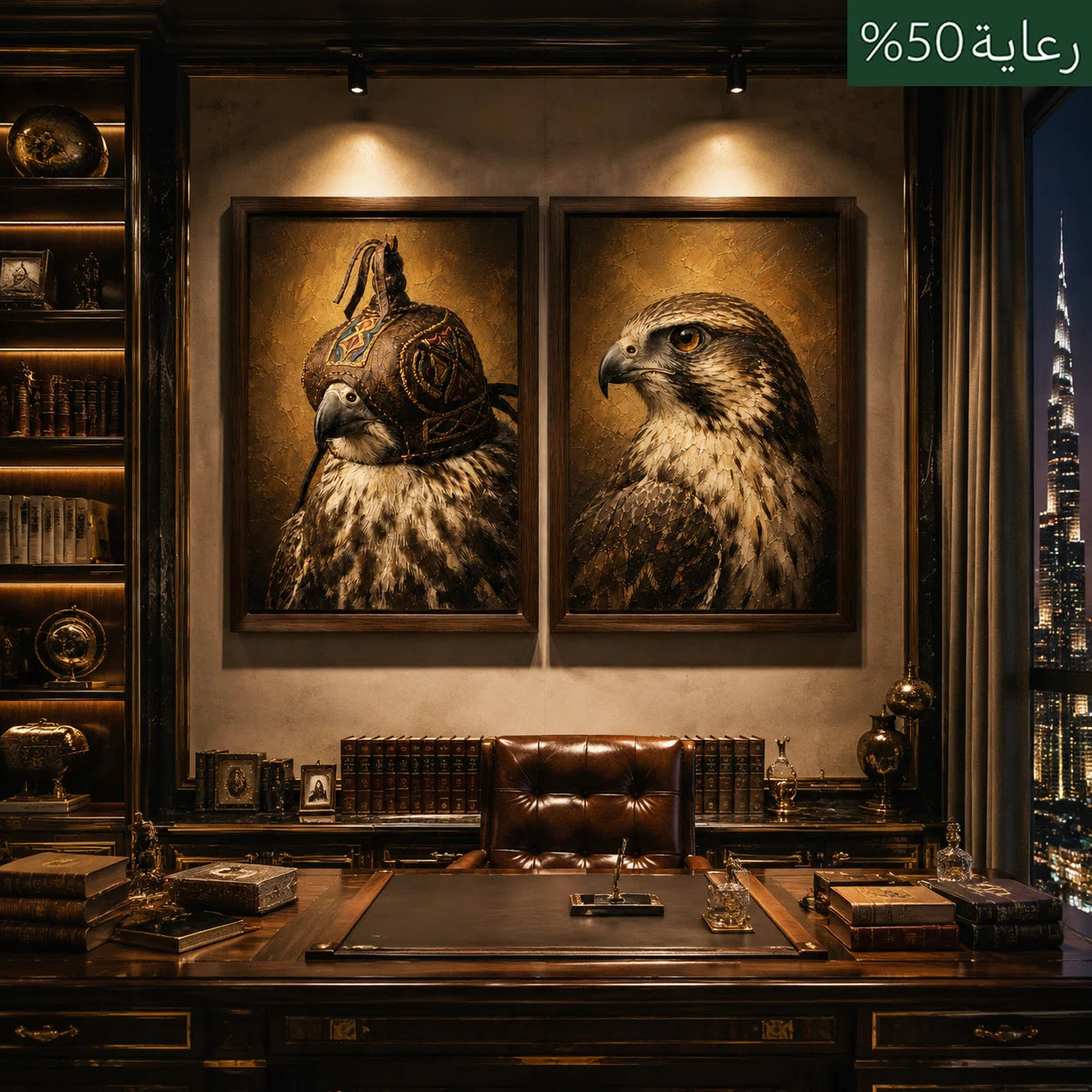 Artura Paint | The Bedouin Bond: Guardian & Heritage (Bespoke Gallery Diptych Set)