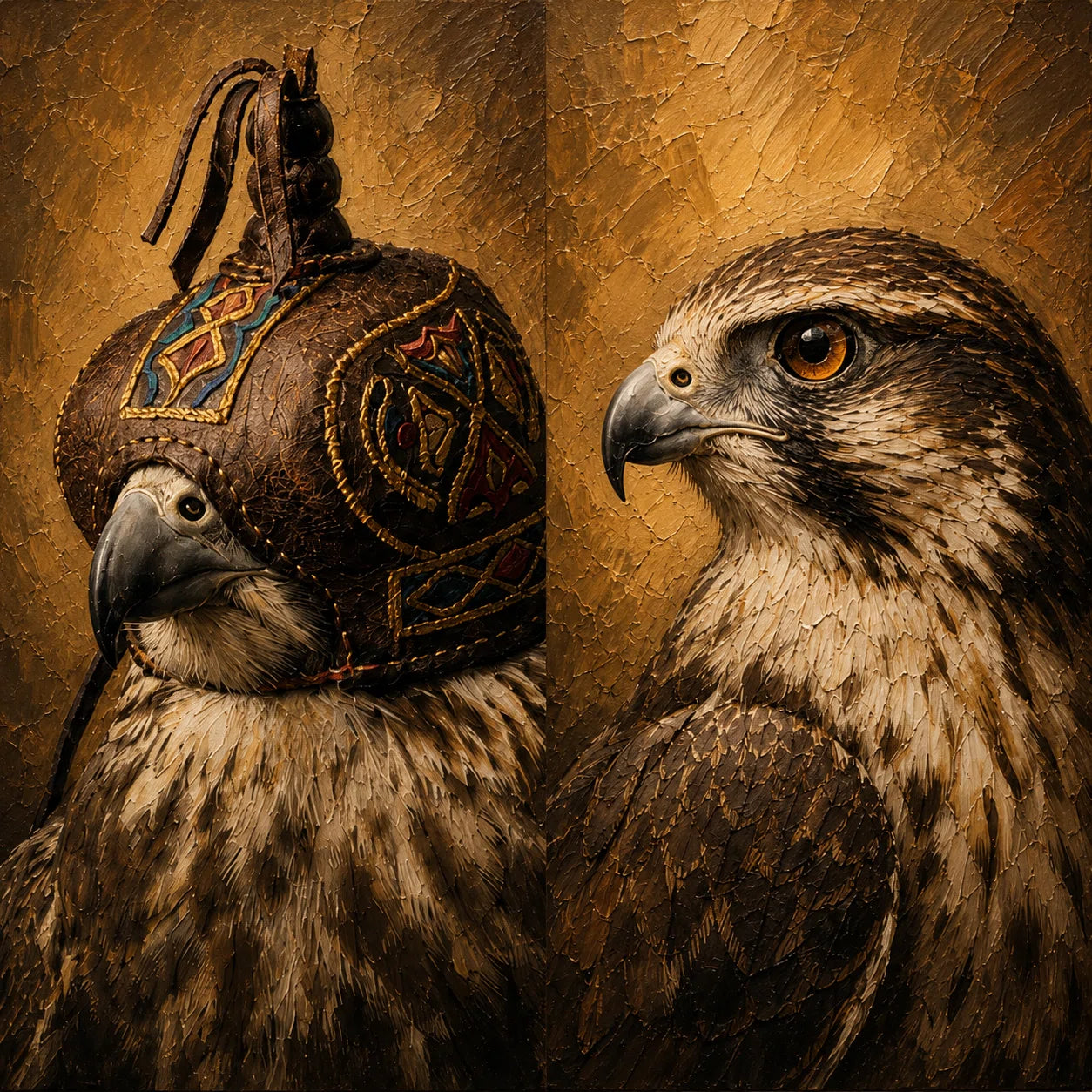 Artura Paint | The Bedouin Bond: Guardian & Heritage (Bespoke Gallery Diptych Set)