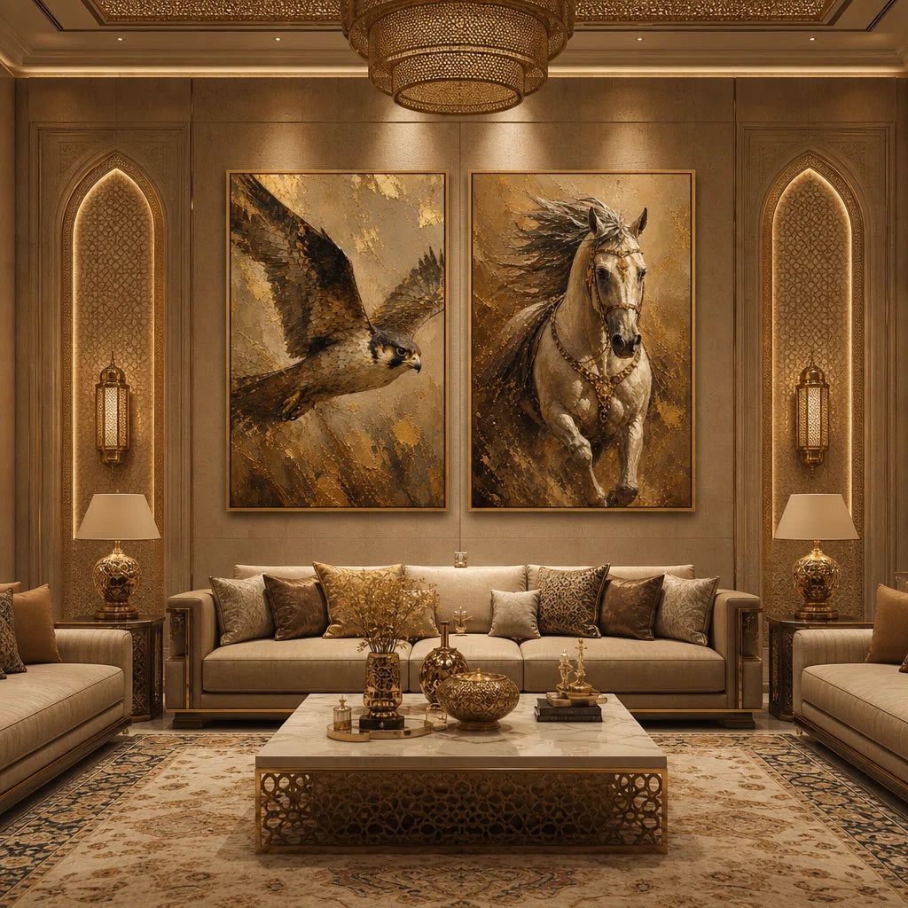 Artura Paint | إرث البلاتين: أصداء متناظرة (مجموعة ثنائية اللوحات مخصصة للعرض الفني)