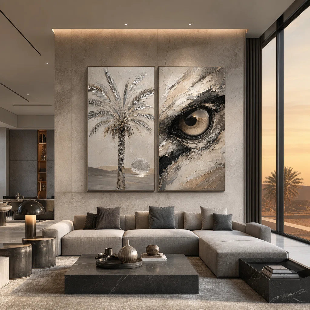 Artura Paint | إرث البلاتين: أصداء متناظرة (مجموعة ثنائية اللوحات مخصصة للعرض الفني)