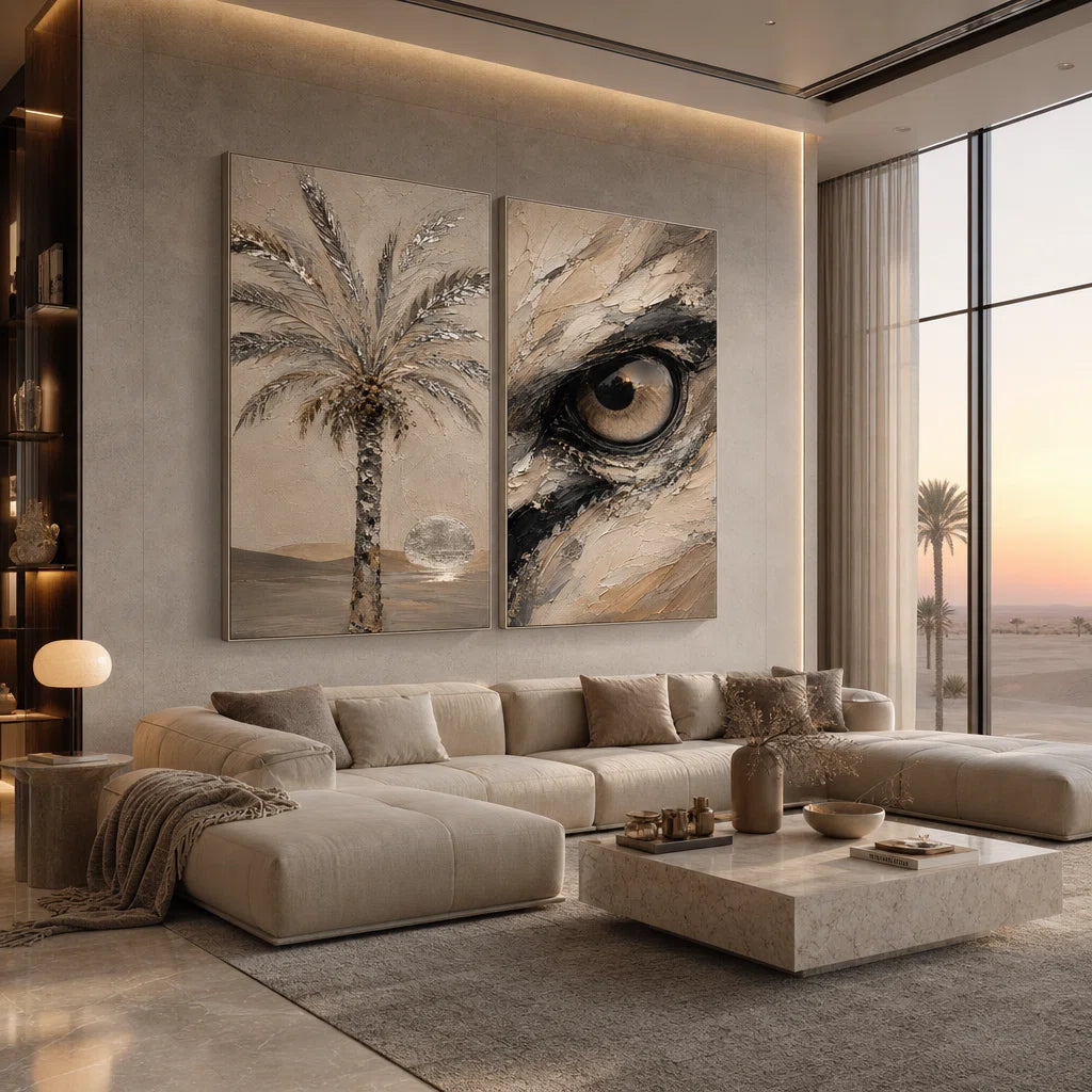 Artura Paint | إرث البلاتين: أصداء متناظرة (مجموعة ثنائية اللوحات مخصصة للعرض الفني)