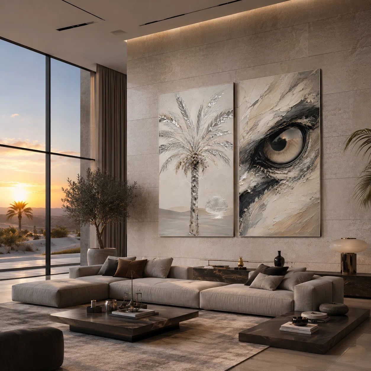 Artura Paint | إرث البلاتين: أصداء متناظرة (مجموعة ثنائية اللوحات مخصصة للعرض الفني)