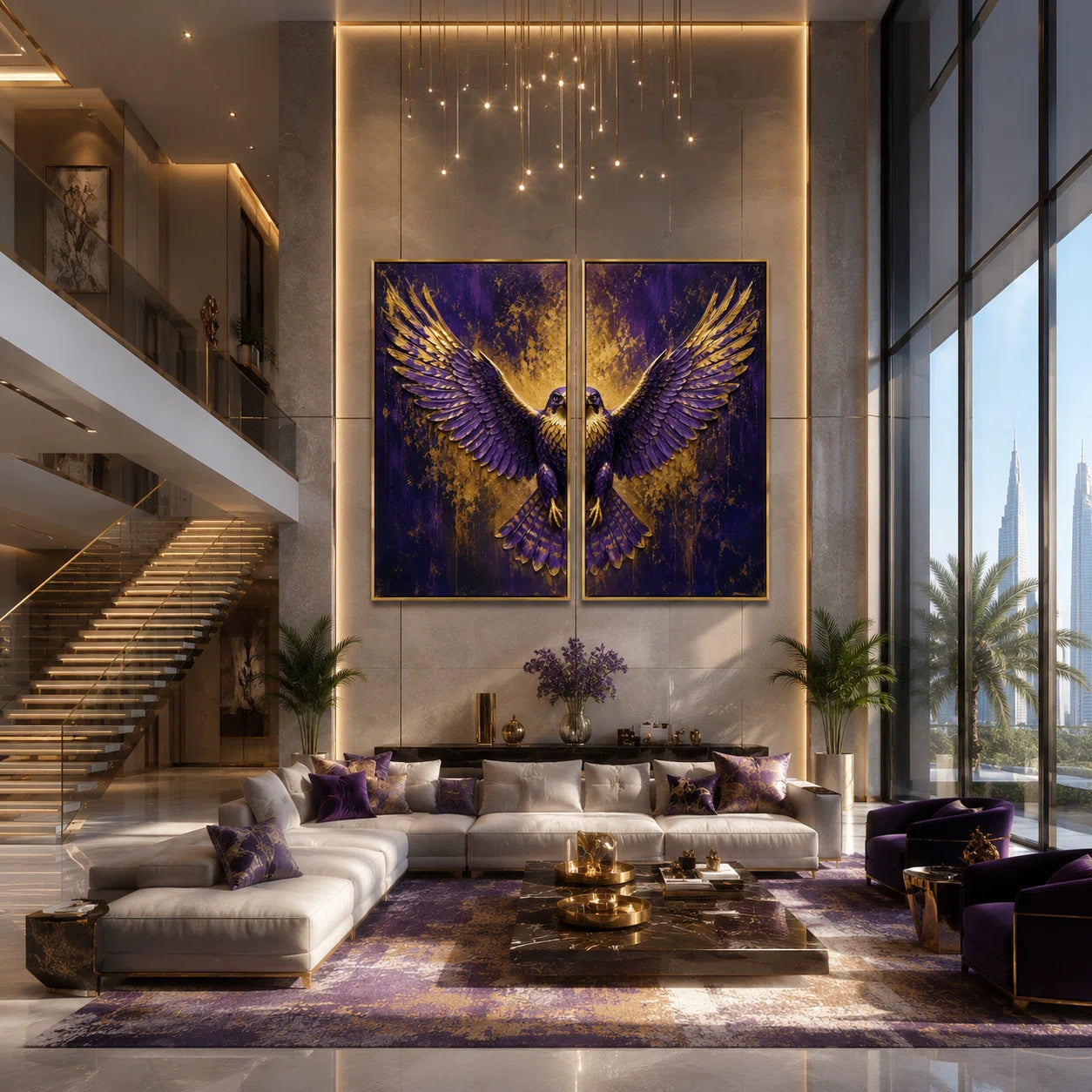 Artura Paint | إرث البلاتين: أصداء متناظرة (مجموعة ثنائية اللوحات مخصصة للعرض الفني)