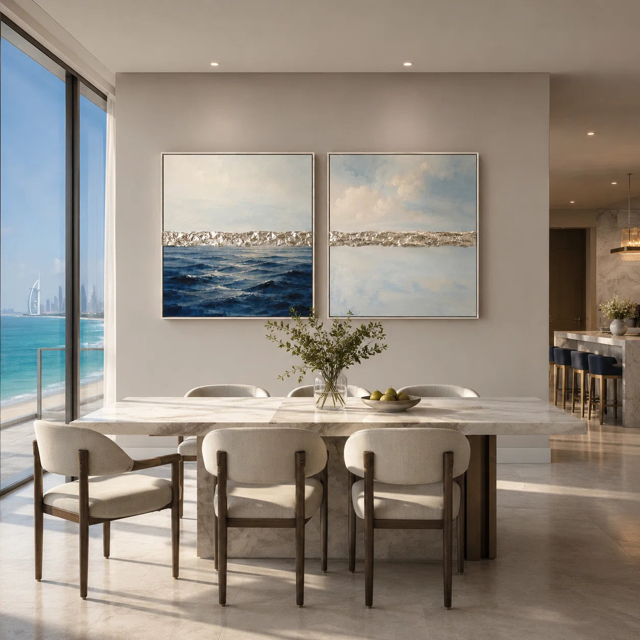 Artura Paint | Silver Horizon Diptych