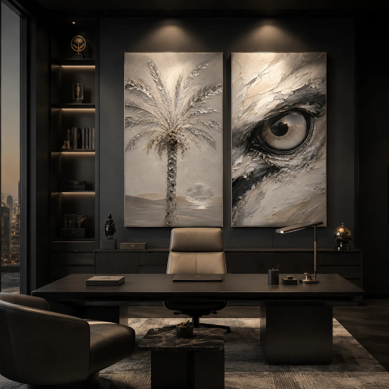 Artura Paint | إرث البلاتين: أصداء متناظرة (مجموعة ثنائية اللوحات مخصصة للعرض الفني)