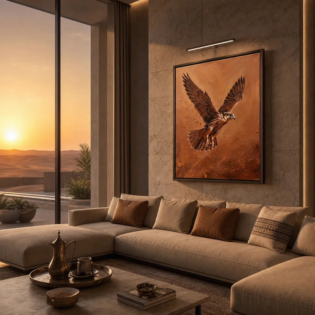 Artura Paint | روح الصقر: لوحة زيتية ثلاثية الأبعاد بلمسة بارزة فاخرة