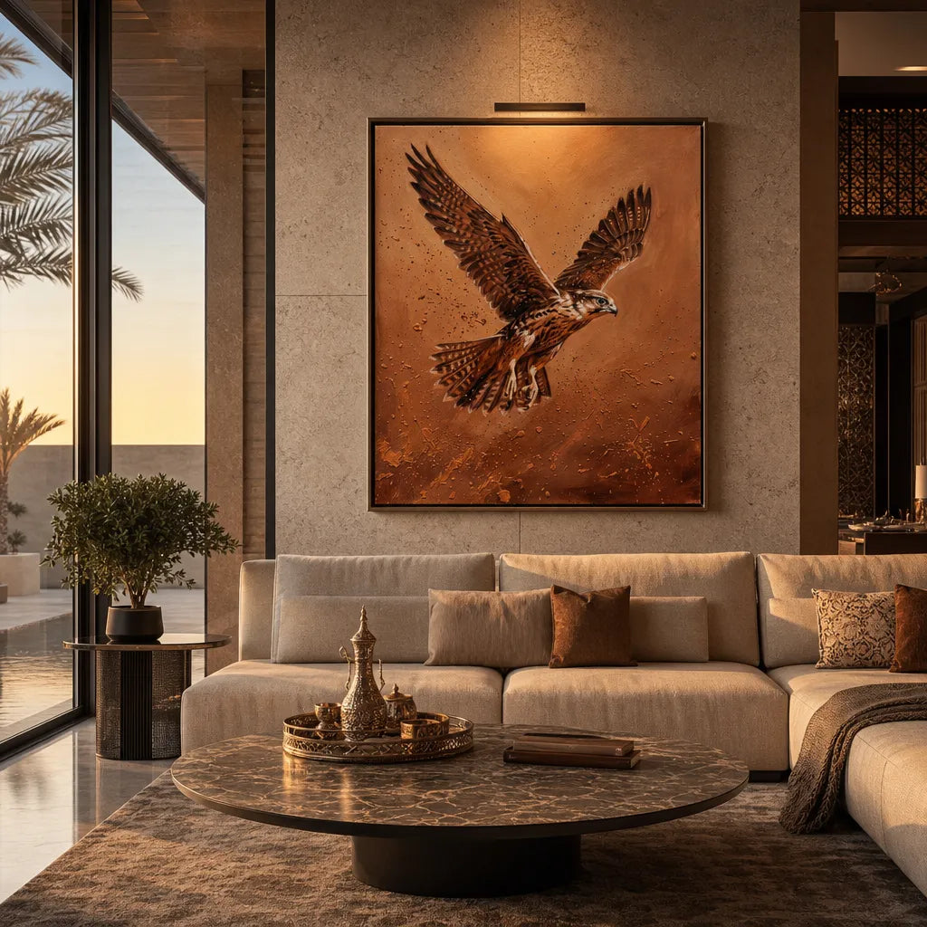 Artura Paint | روح الصقر: لوحة زيتية ثلاثية الأبعاد بلمسة بارزة فاخرة